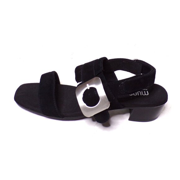 🆕MUNRO Ashlin Silver Buckle Block Heel Sandals Shoes Black 8.5 - Picture 7 of 10
